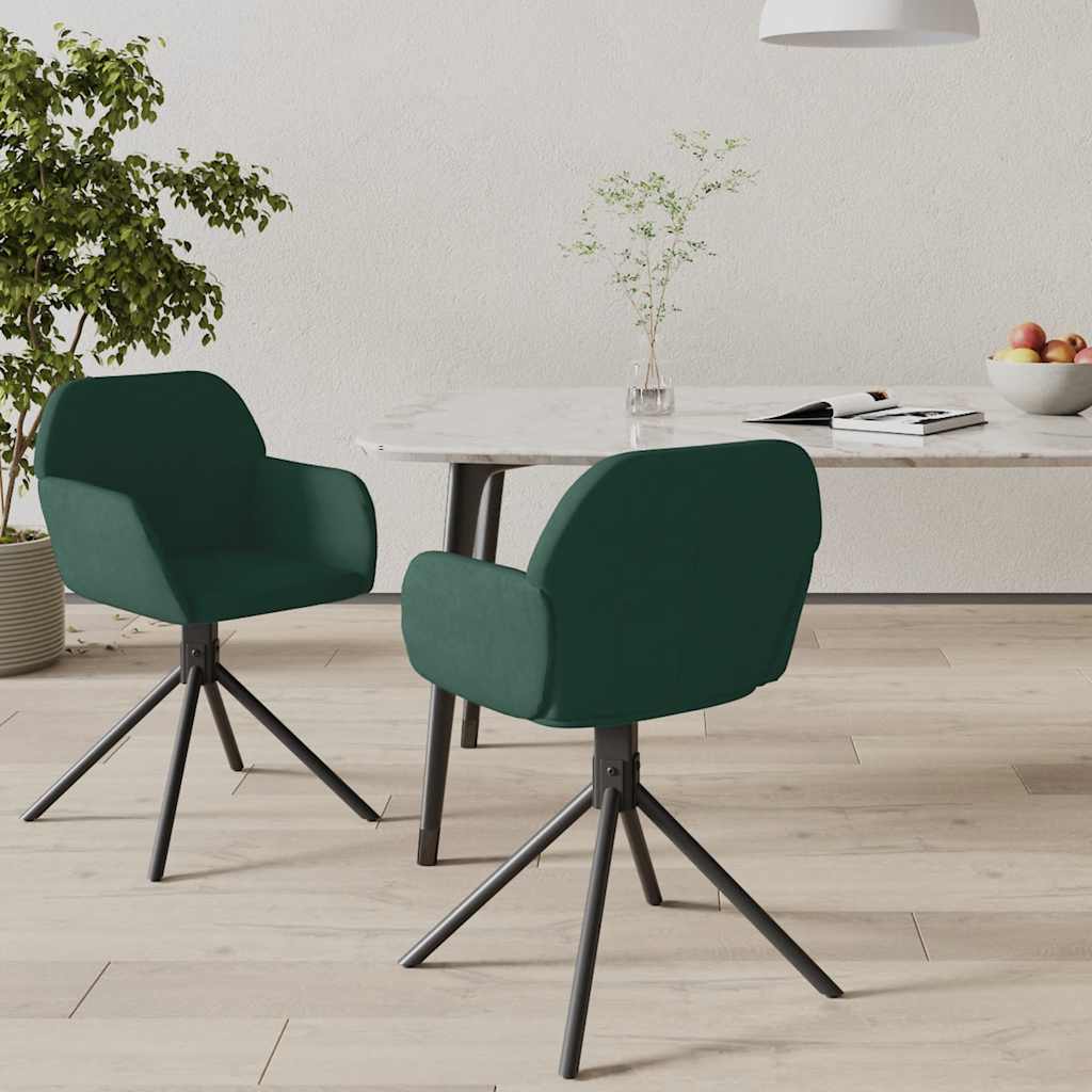 Eetkamerstoelen draaibaar 2 st fluweel donkergroen is nu te koop bij PeponiXL, paradijselijk wonen!