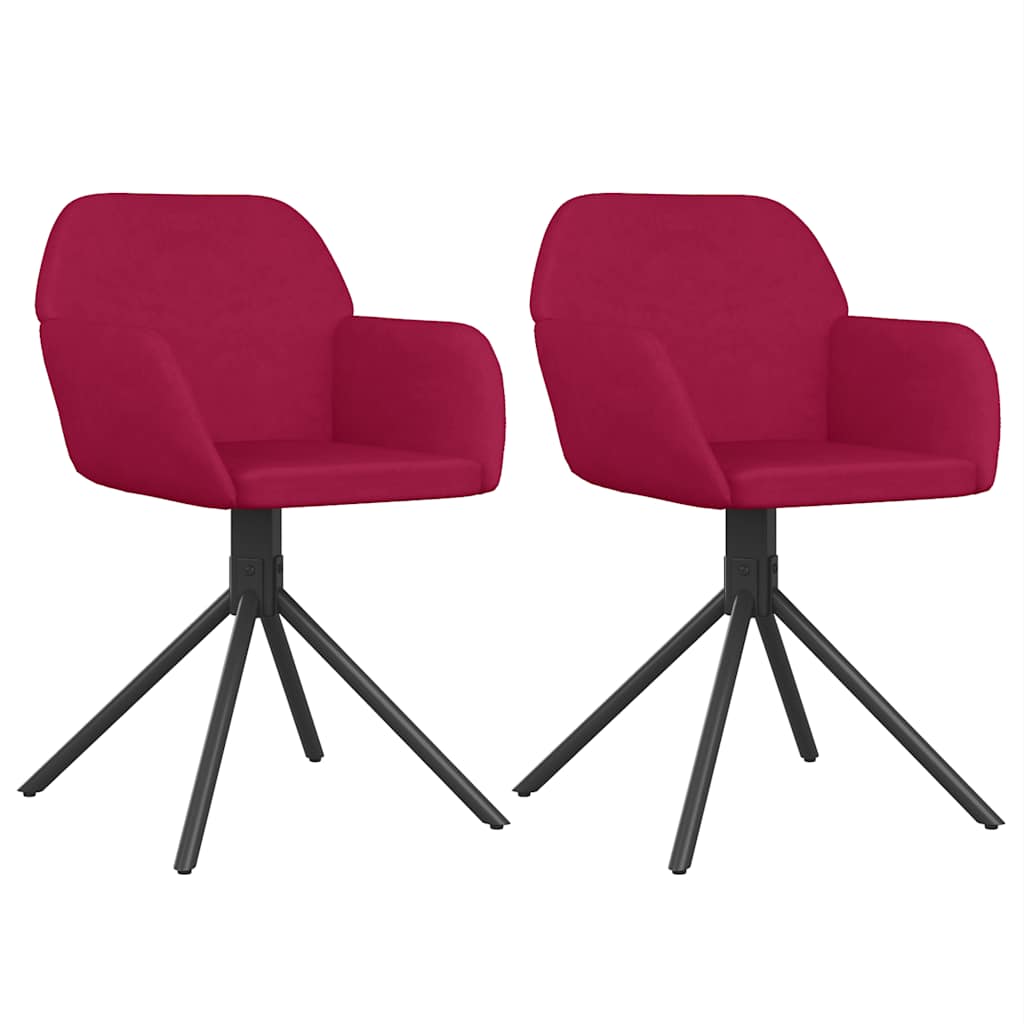 Eetkamerstoelen draaibaar 2 st fluweel wijnrood is nu te koop bij PeponiXL, paradijselijk wonen!