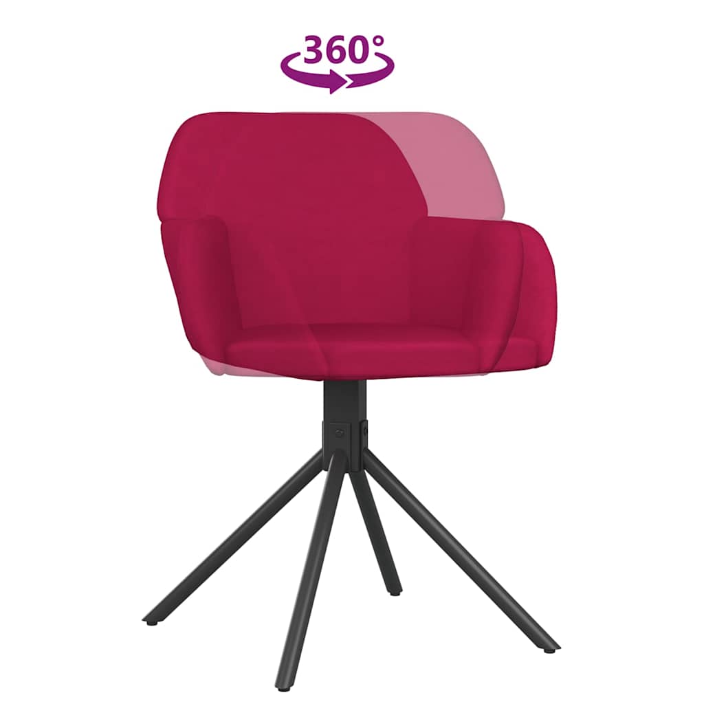 Eetkamerstoelen draaibaar 2 st fluweel wijnrood is nu te koop bij PeponiXL, paradijselijk wonen!