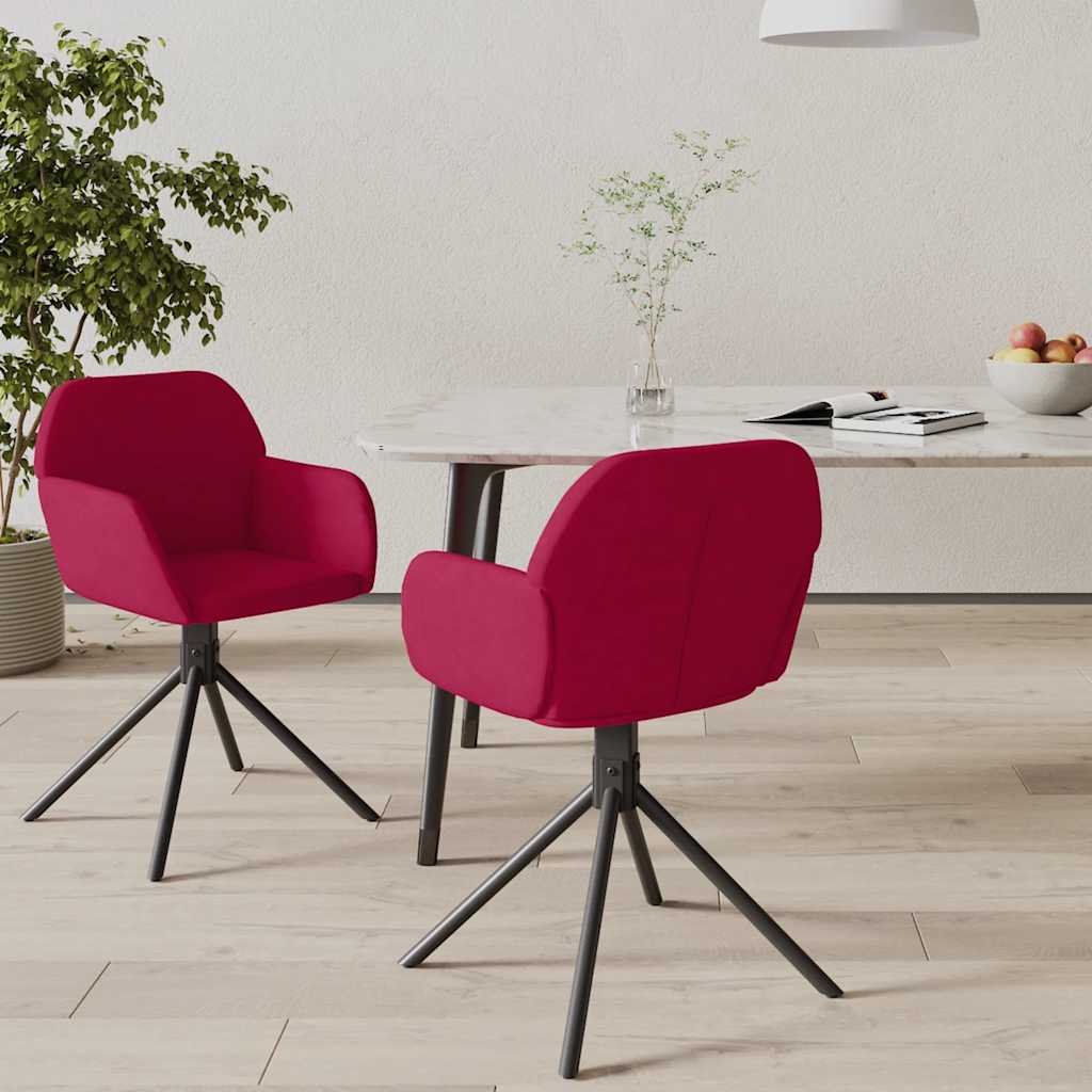Eetkamerstoelen draaibaar 2 st fluweel wijnrood is nu te koop bij PeponiXL, paradijselijk wonen!