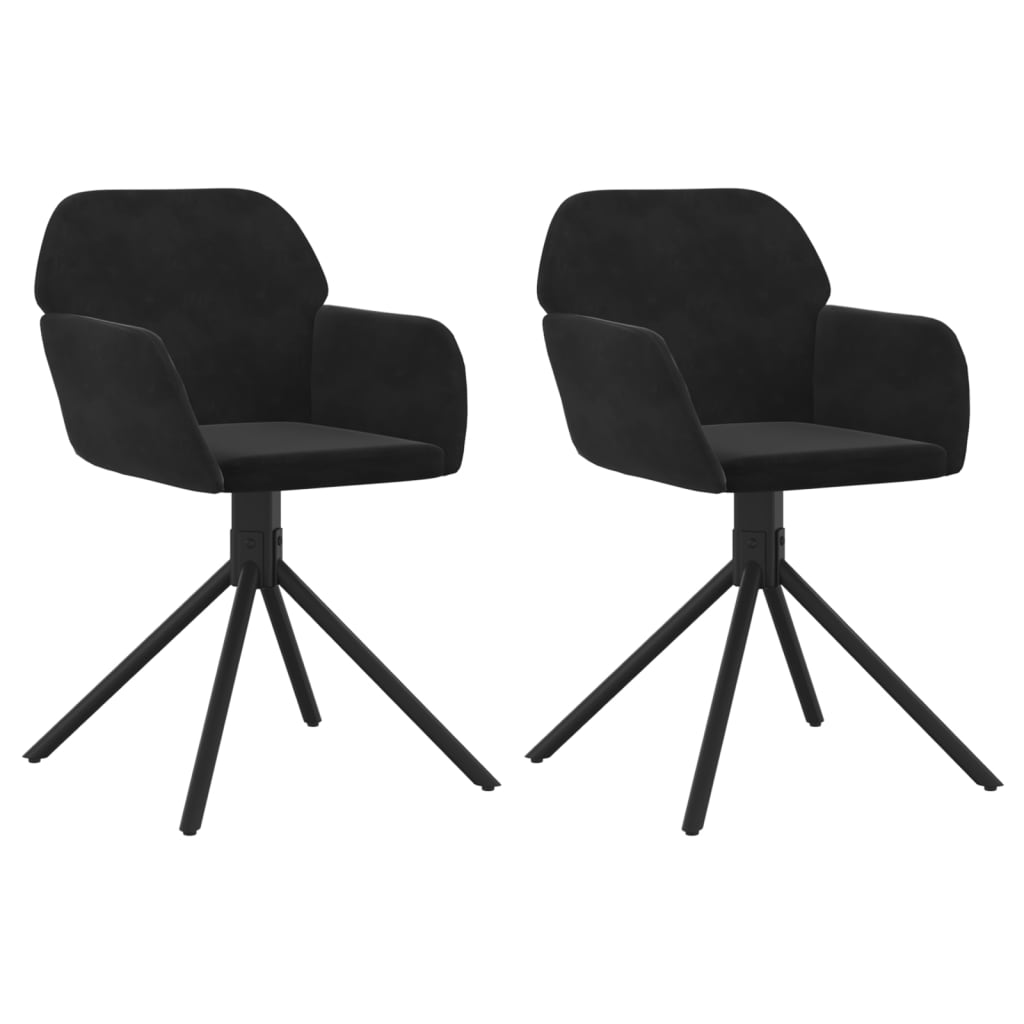 Eetkamerstoelen draaibaar 2 st fluweel zwart is nu te koop bij PeponiXL, paradijselijk wonen!