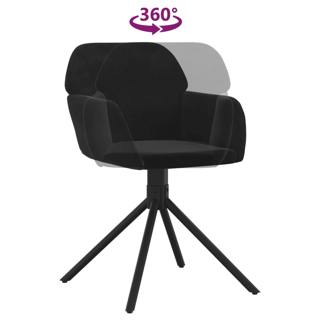 Eetkamerstoelen draaibaar 2 st fluweel zwart is nu te koop bij PeponiXL, paradijselijk wonen!