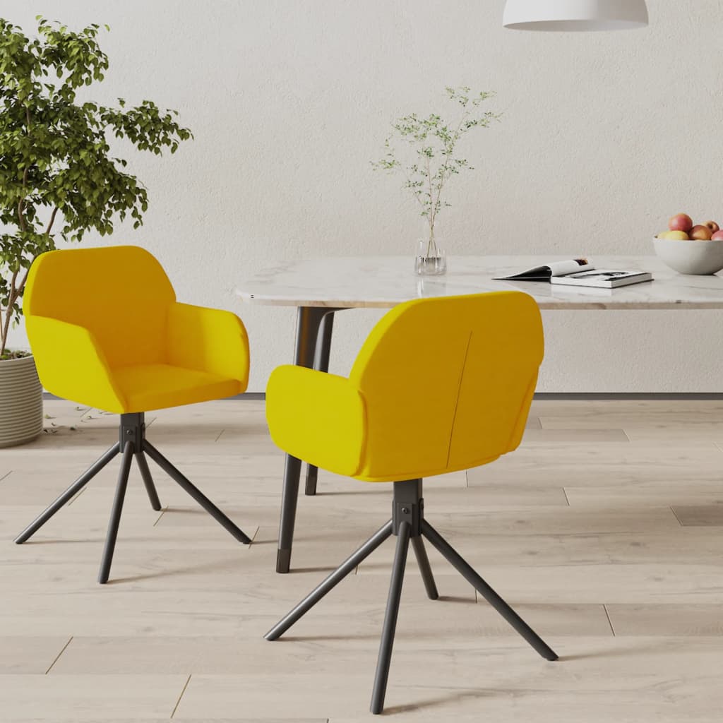 Eetkamerstoelen draaibaar 2 st fluweel geel is nu te koop bij PeponiXL, paradijselijk wonen!
