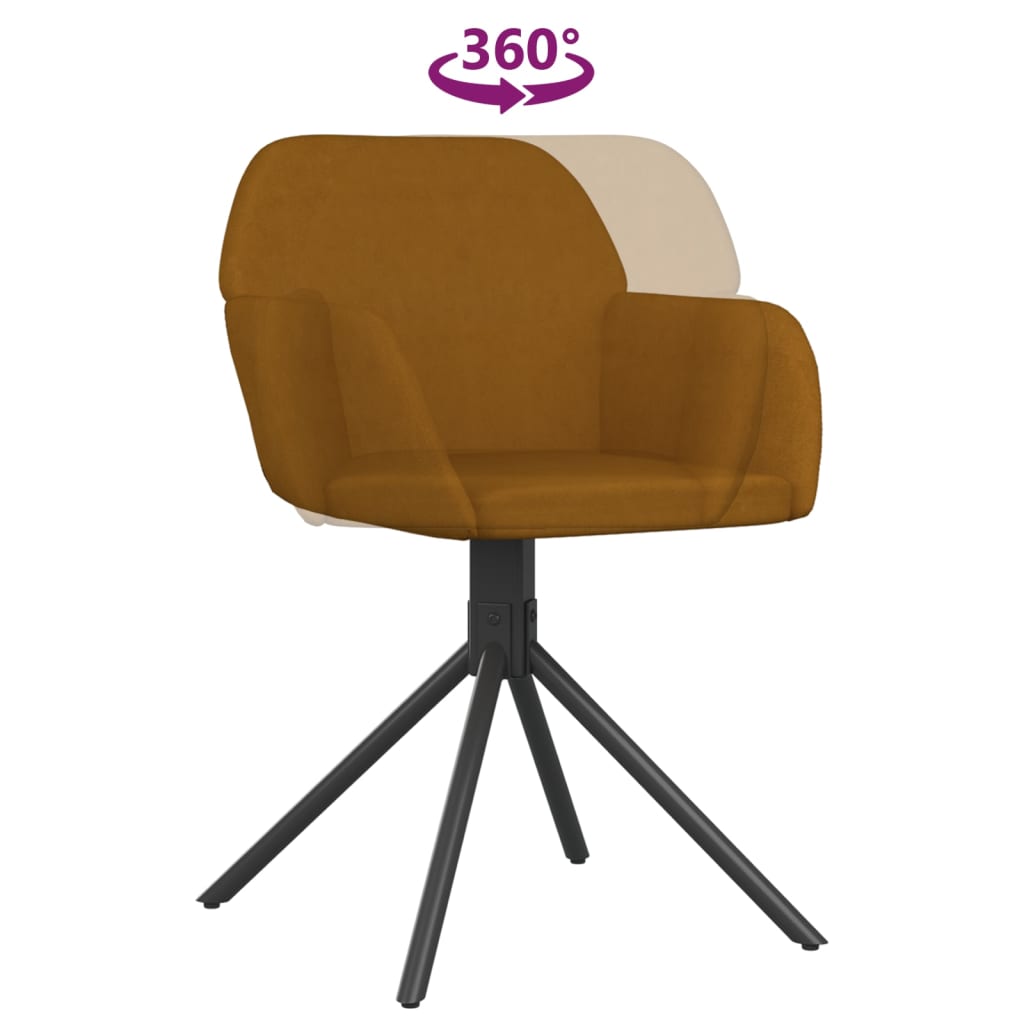 Eetkamerstoelen draaibaar 2 st fluweel bruin is nu te koop bij PeponiXL, paradijselijk wonen!