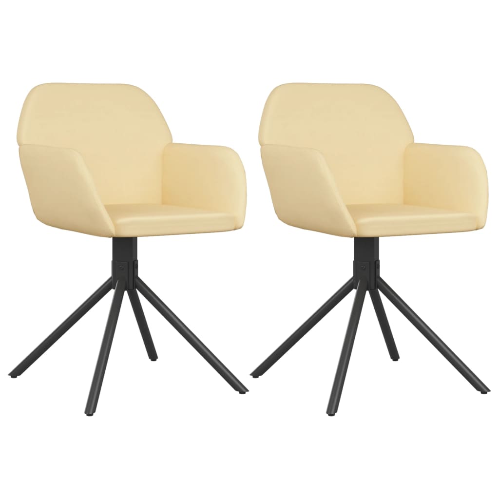 Eetkamerstoelen draaibaar 2 st fluweel crèmekleurig is nu te koop bij PeponiXL, paradijselijk wonen!