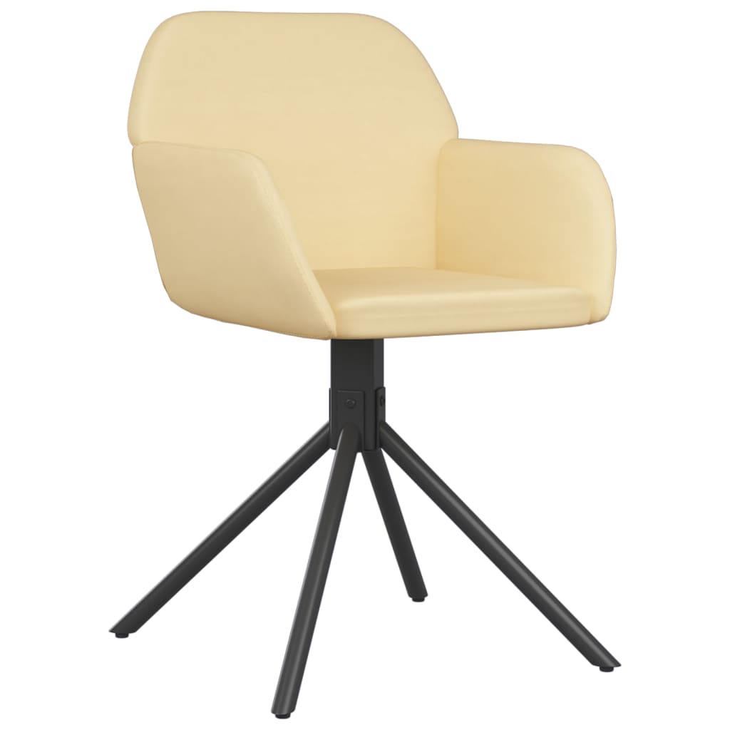 Eetkamerstoelen draaibaar 2 st fluweel crèmekleurig is nu te koop bij PeponiXL, paradijselijk wonen!