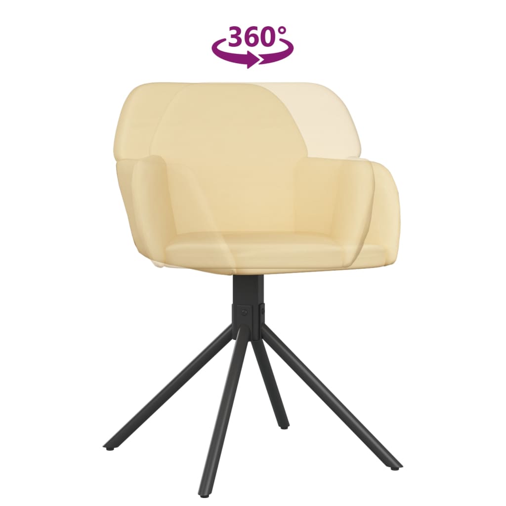 Eetkamerstoelen draaibaar 2 st fluweel crèmekleurig is nu te koop bij PeponiXL, paradijselijk wonen!