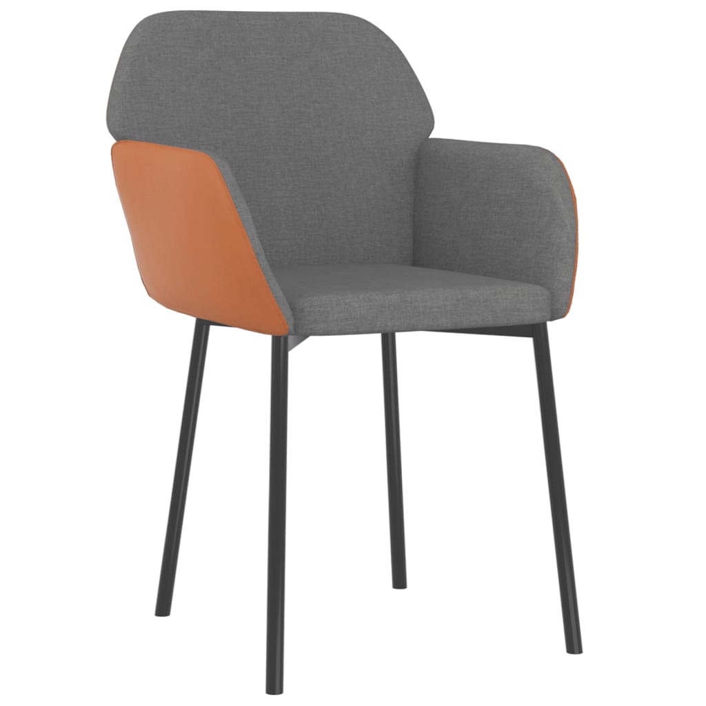 Eetkamerstoelen 2 st stof en kunstleer lichtgrijs is nu te koop bij PeponiXL, paradijselijk wonen!