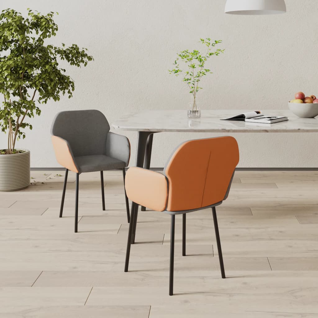 Eetkamerstoelen 2 st stof en kunstleer lichtgrijs is nu te koop bij PeponiXL, paradijselijk wonen!