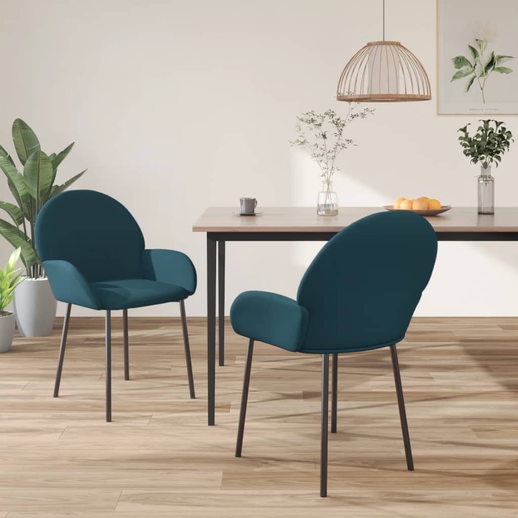 Eetkamerstoelen 2 st fluweel blauw is nu te koop bij PeponiXL, paradijselijk wonen!
