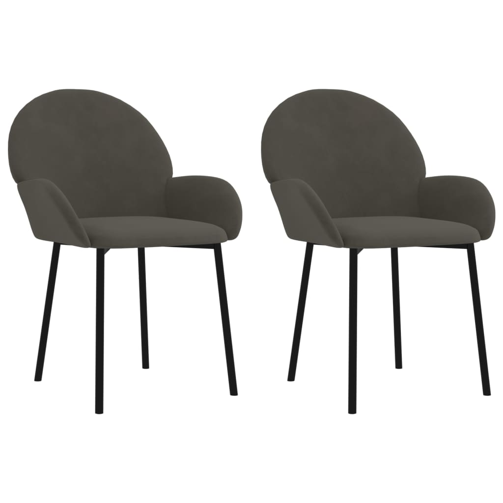 Eetkamerstoelen 2 st fluweel donkergrijs is nu te koop bij PeponiXL, paradijselijk wonen!