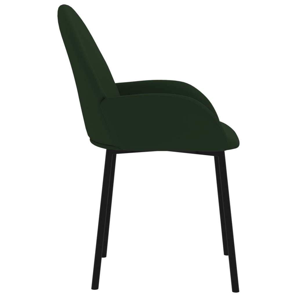 Eetkamerstoelen 2 st fluweel donkergroen is nu te koop bij PeponiXL, paradijselijk wonen!