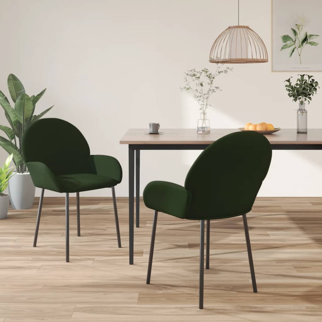 Eetkamerstoelen 2 st fluweel donkergroen is nu te koop bij PeponiXL, paradijselijk wonen!