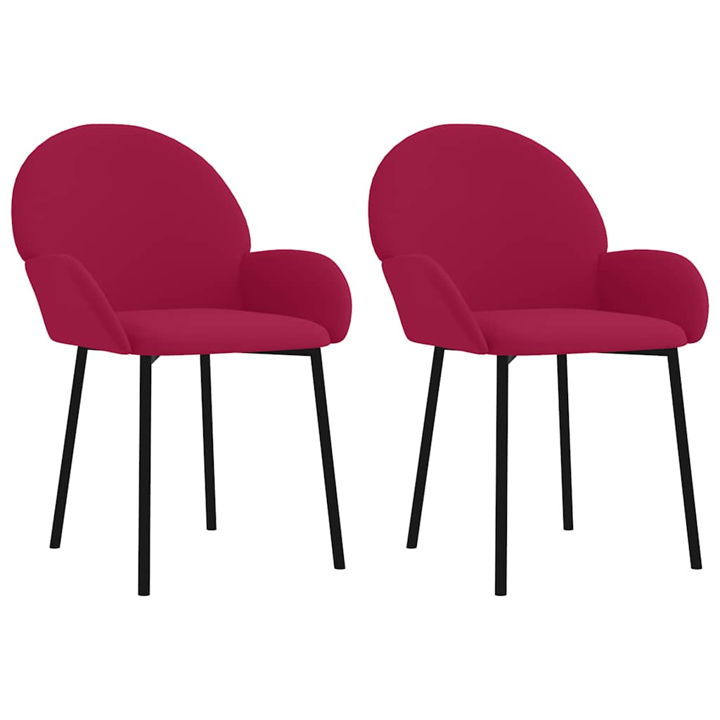 Eetkamerstoelen 2 st fluweel wijnrood is nu te koop bij PeponiXL, paradijselijk wonen!