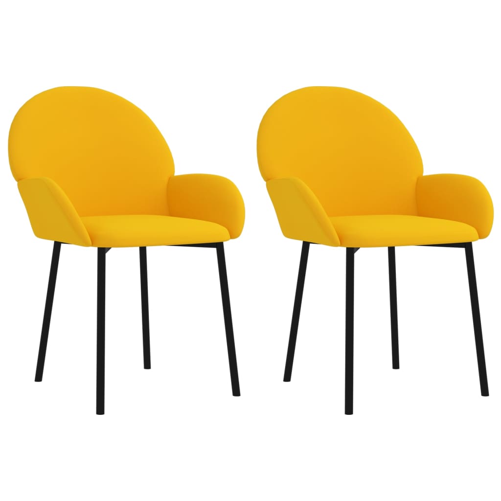 Eetkamerstoelen 2 st fluweel geel is nu te koop bij PeponiXL, paradijselijk wonen!