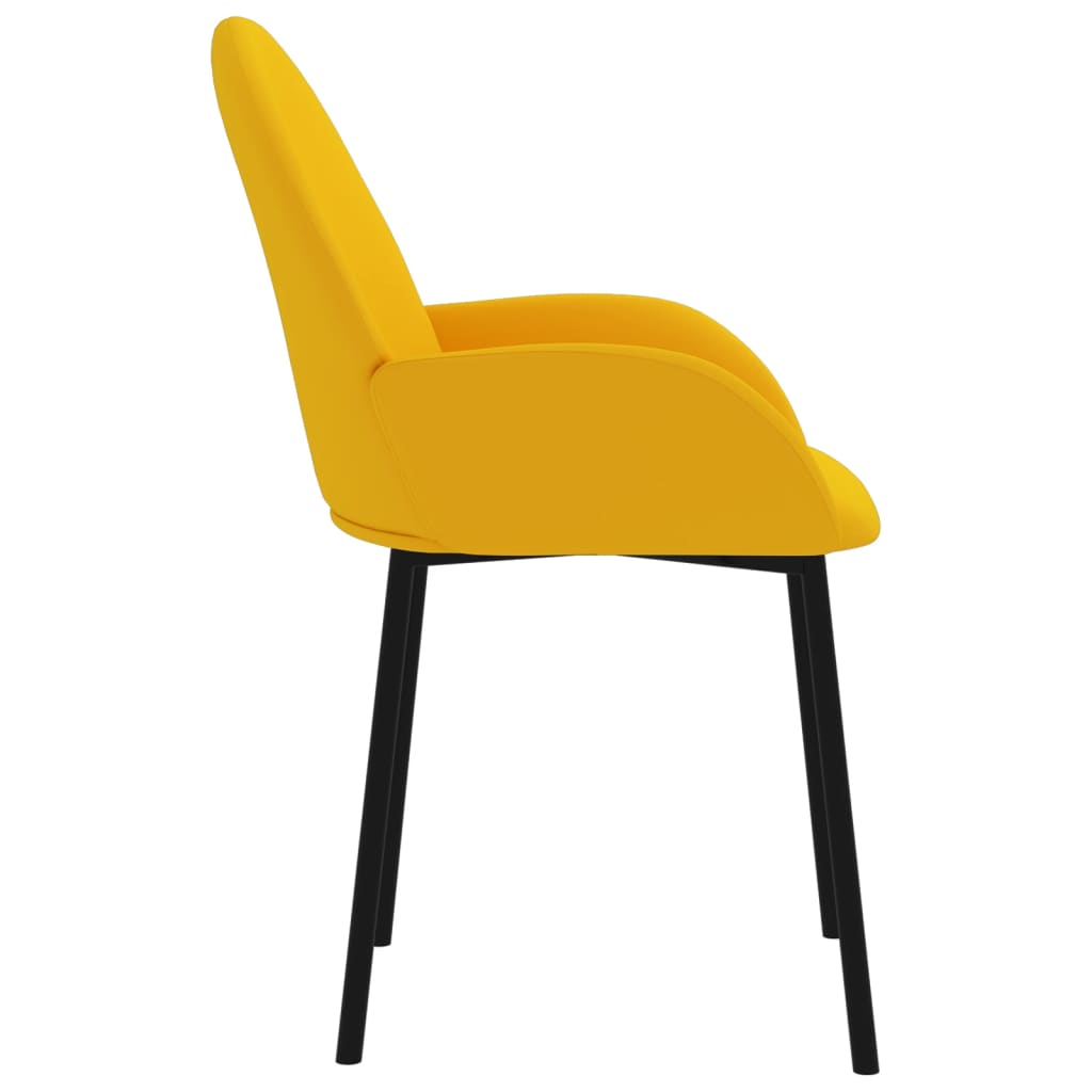 Eetkamerstoelen 2 st fluweel geel is nu te koop bij PeponiXL, paradijselijk wonen!