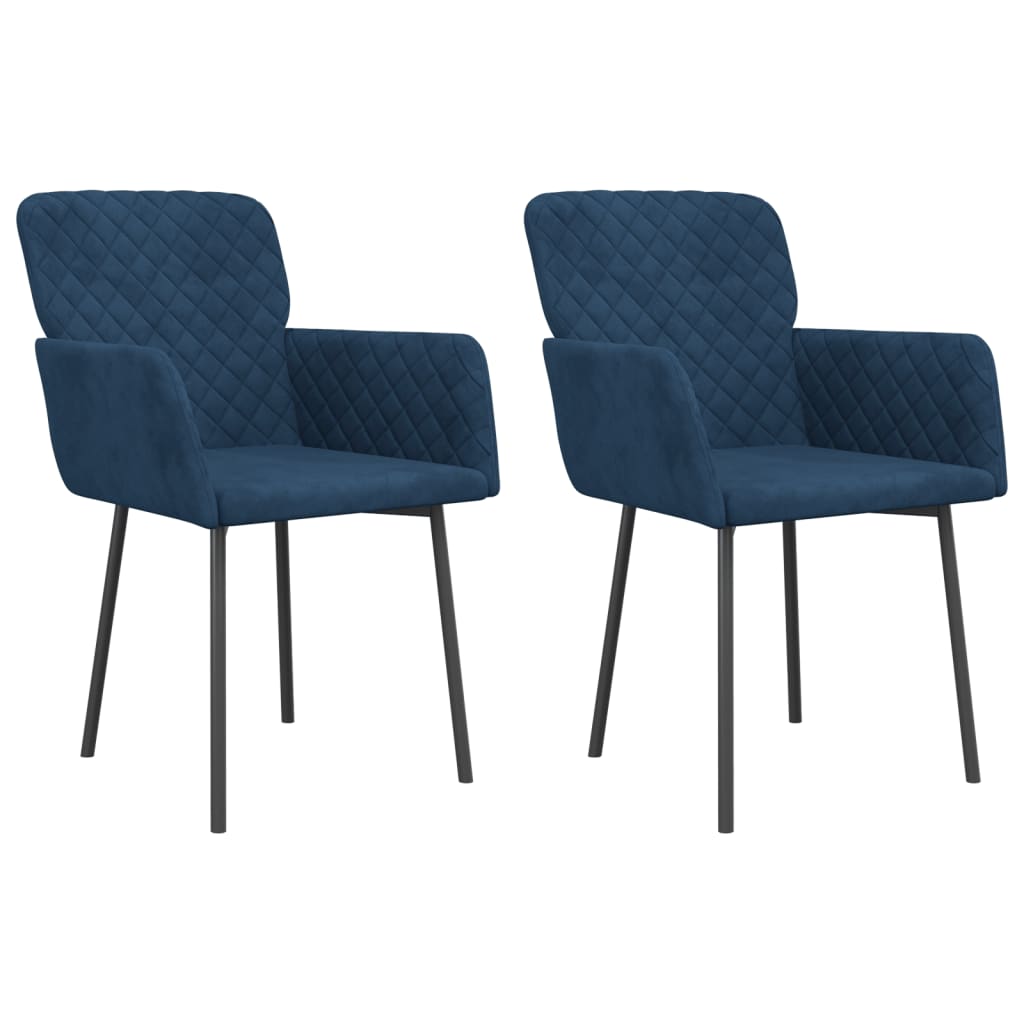 Eetkamerstoelen 2 st fluweel blauw is nu te koop bij PeponiXL, paradijselijk wonen!