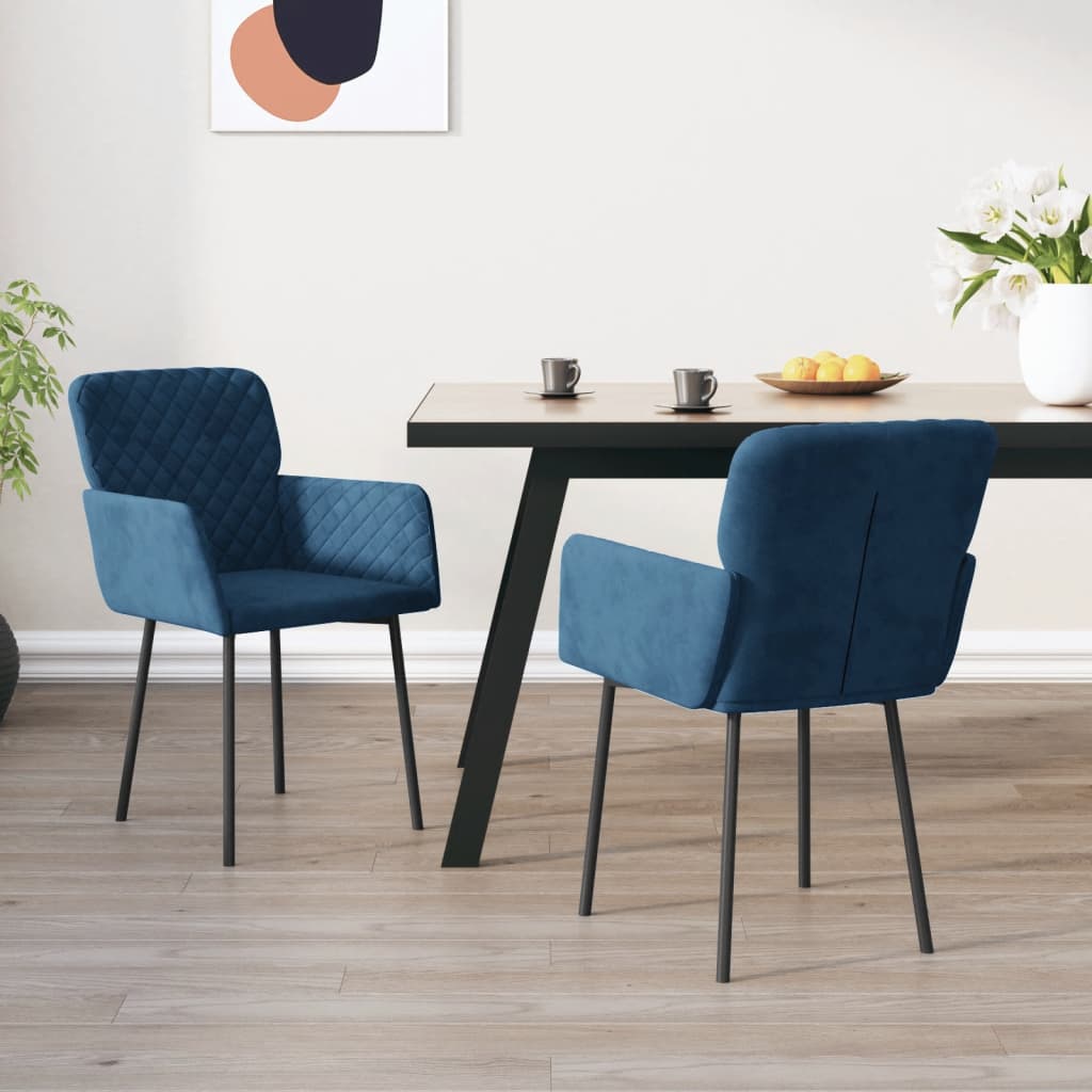 Eetkamerstoelen 2 st fluweel blauw is nu te koop bij PeponiXL, paradijselijk wonen!