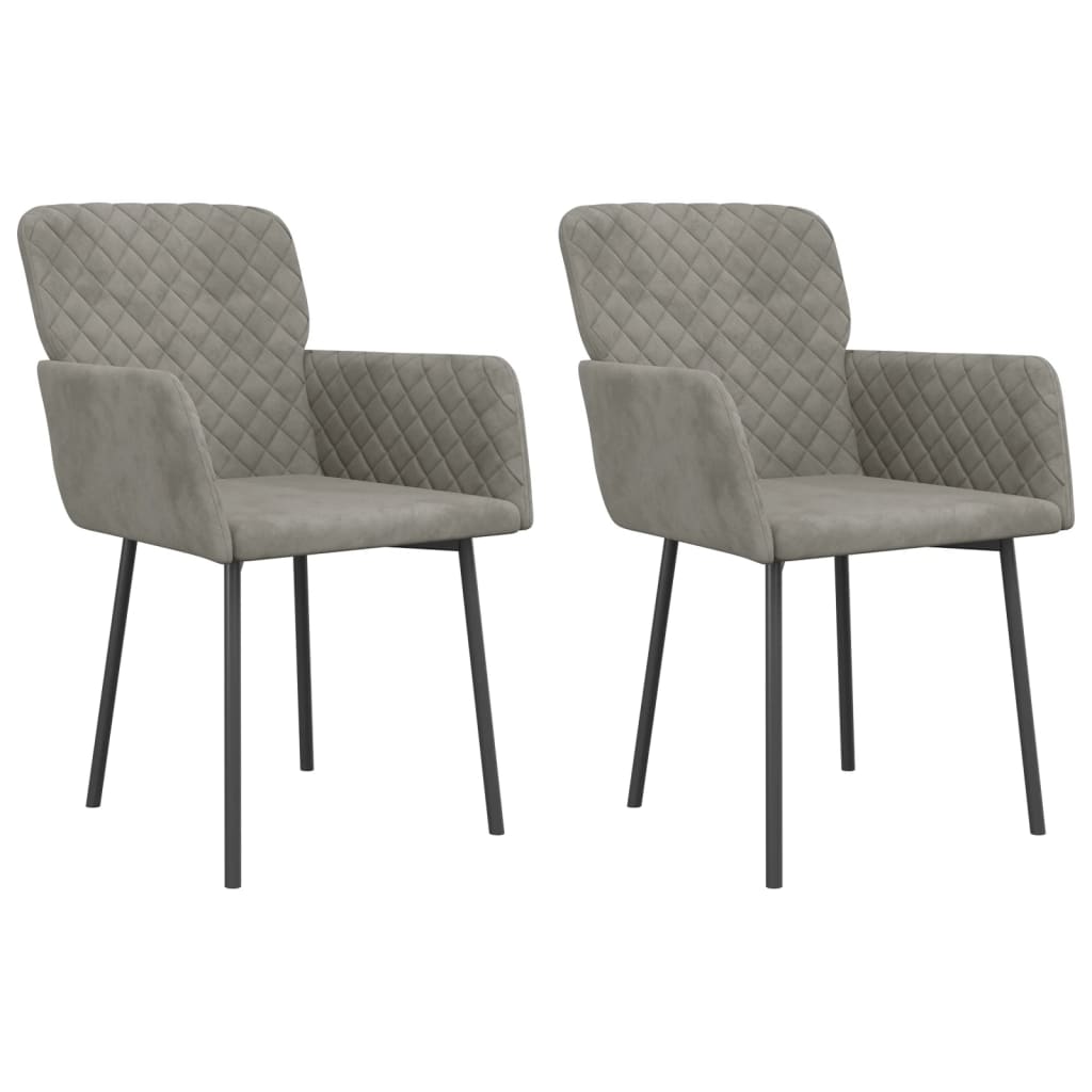 Eetkamerstoelen 2 st fluweel lichtgrijs is nu te koop bij PeponiXL, paradijselijk wonen!