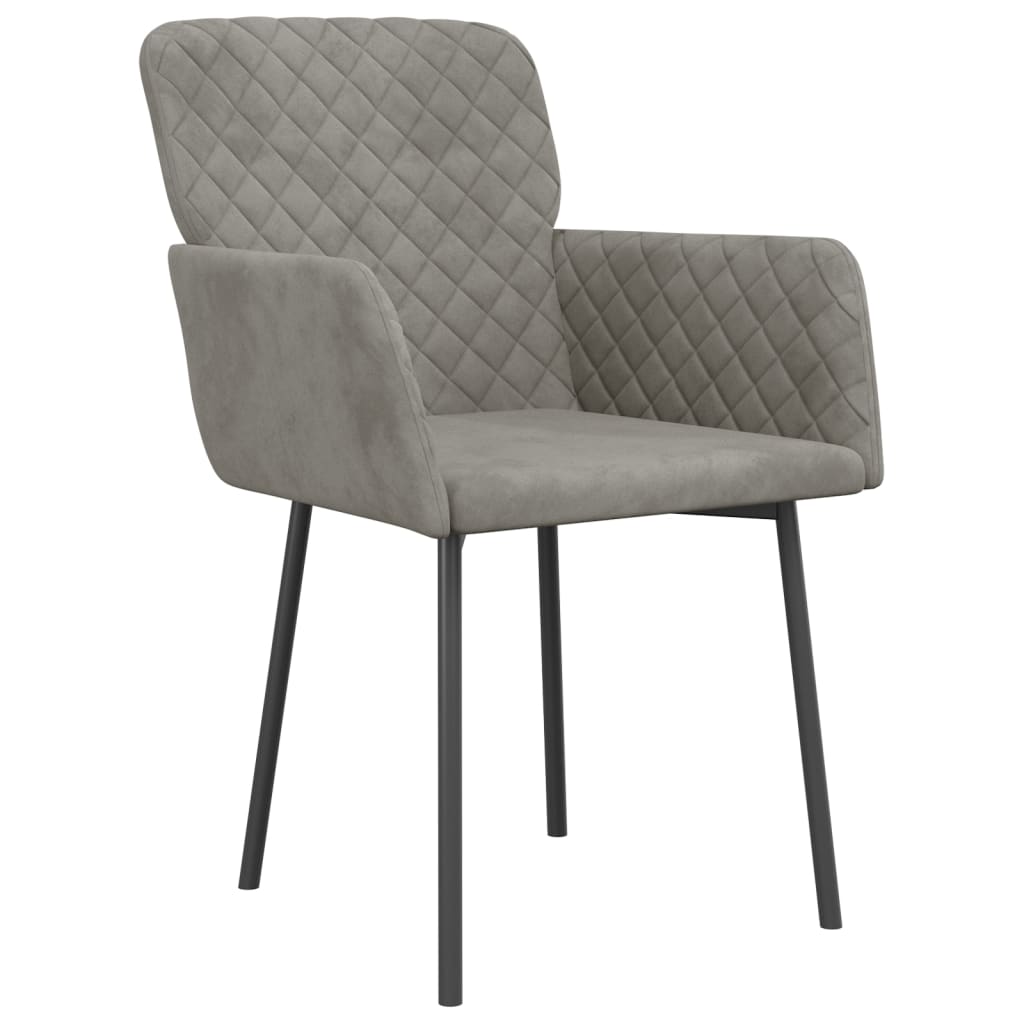 Eetkamerstoelen 2 st fluweel lichtgrijs is nu te koop bij PeponiXL, paradijselijk wonen!