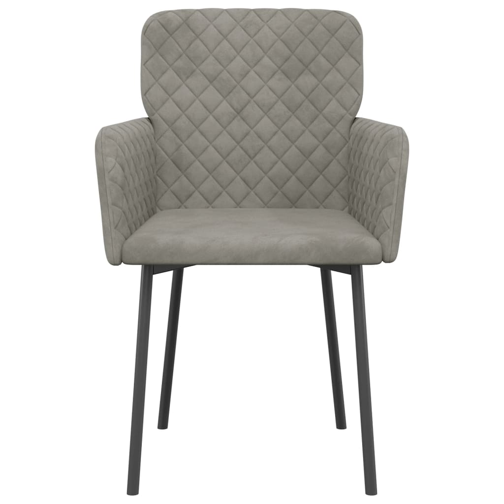 Eetkamerstoelen 2 st fluweel lichtgrijs is nu te koop bij PeponiXL, paradijselijk wonen!