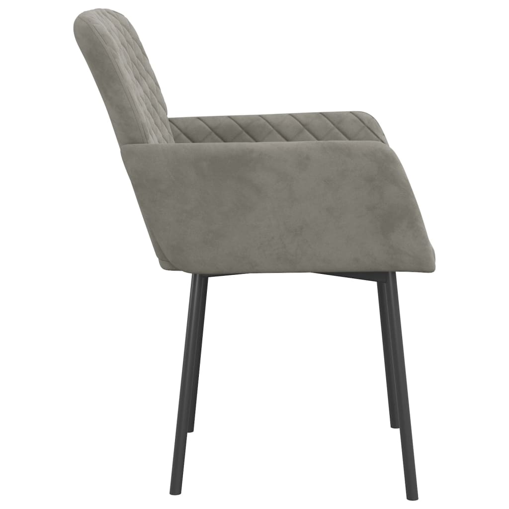 Eetkamerstoelen 2 st fluweel lichtgrijs is nu te koop bij PeponiXL, paradijselijk wonen!