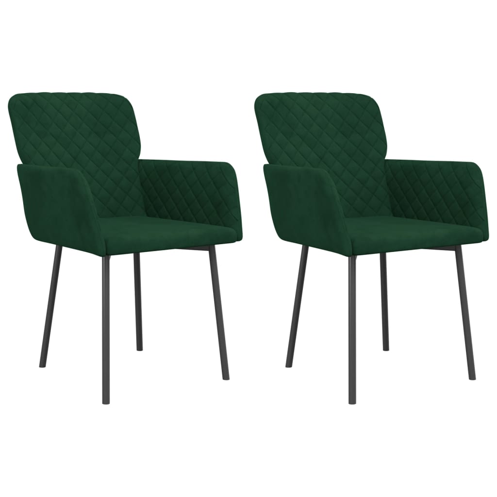 Eetkamerstoelen 2 st fluweel donkergroen is nu te koop bij PeponiXL, paradijselijk wonen!