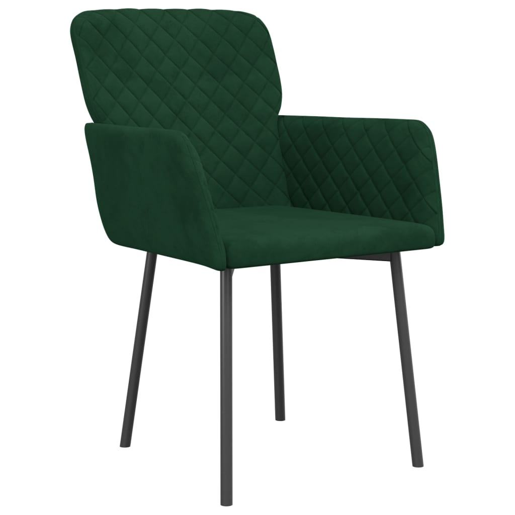 Eetkamerstoelen 2 st fluweel donkergroen is nu te koop bij PeponiXL, paradijselijk wonen!