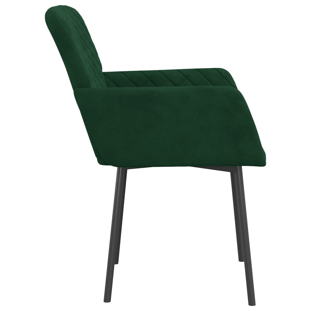 Eetkamerstoelen 2 st fluweel donkergroen is nu te koop bij PeponiXL, paradijselijk wonen!