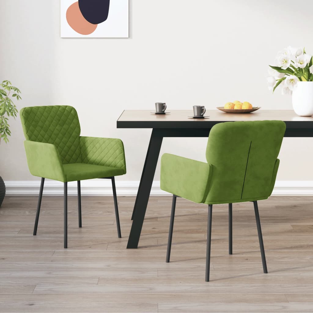 Eetkamerstoelen 2 st fluweel lichtgroen is nu te koop bij PeponiXL, paradijselijk wonen!