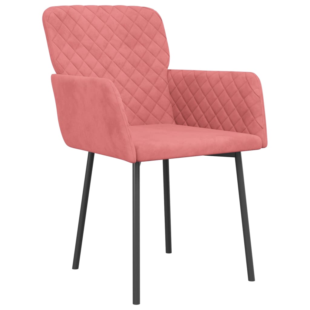 Eetkamerstoelen 2 st fluweel roze is nu te koop bij PeponiXL, paradijselijk wonen!