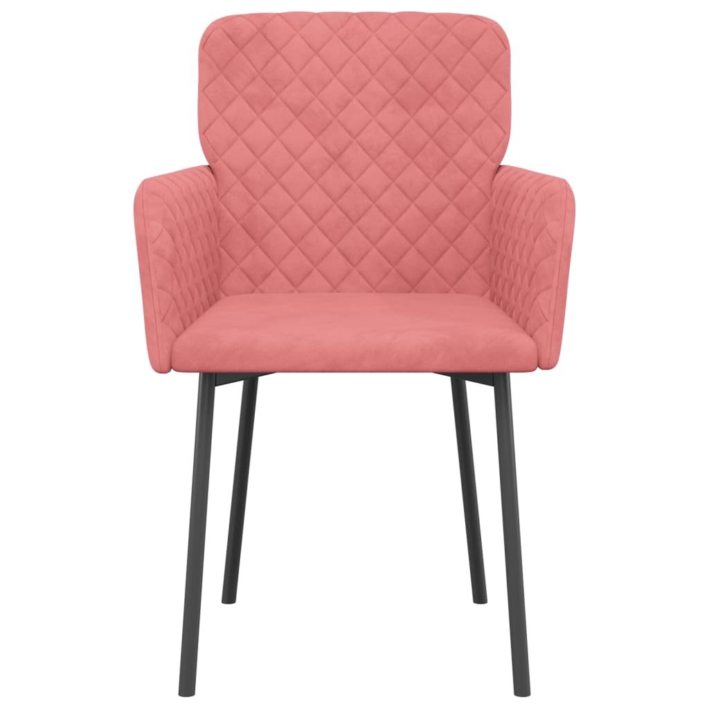 Eetkamerstoelen 2 st fluweel roze is nu te koop bij PeponiXL, paradijselijk wonen!