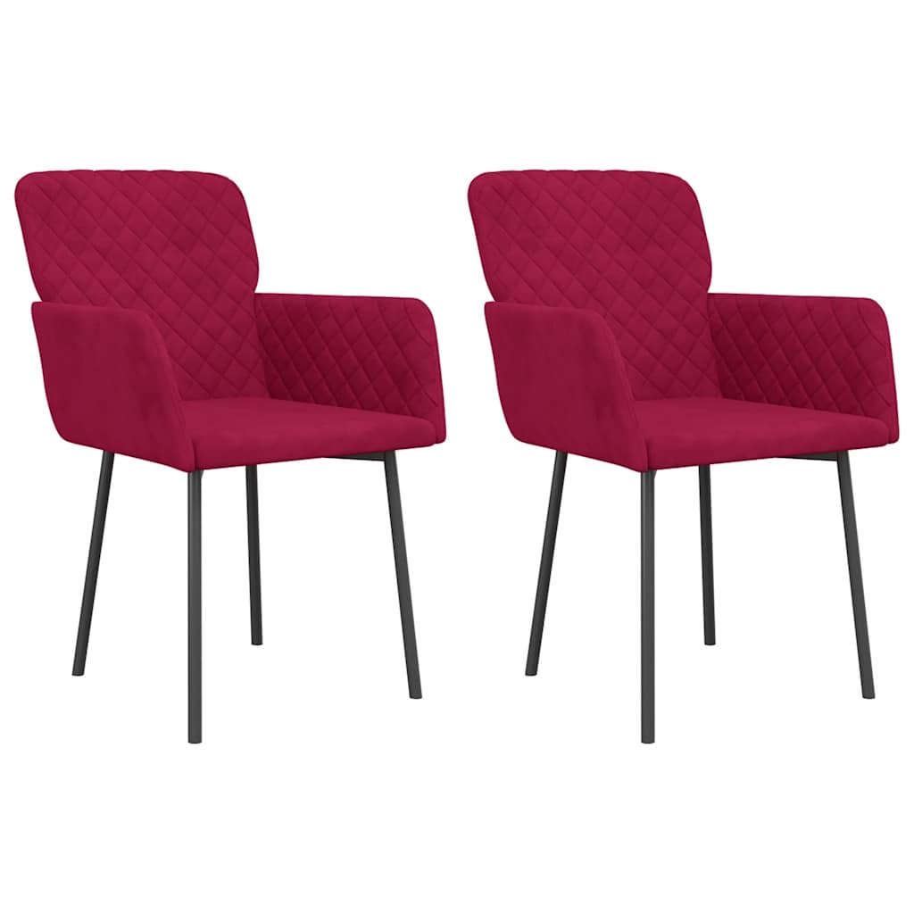 Eetkamerstoelen 2 st fluweel wijnrood is nu te koop bij PeponiXL, paradijselijk wonen!