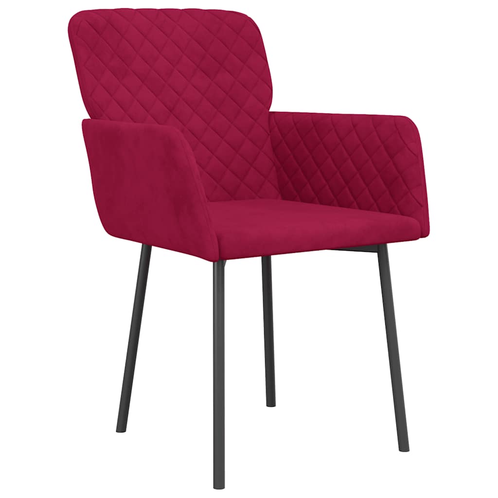 Eetkamerstoelen 2 st fluweel wijnrood is nu te koop bij PeponiXL, paradijselijk wonen!