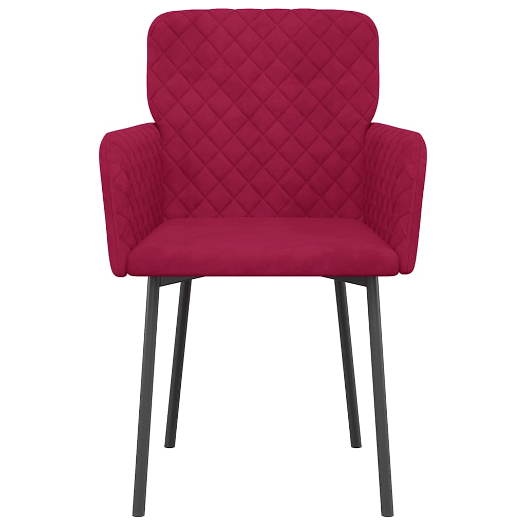 Eetkamerstoelen 2 st fluweel wijnrood is nu te koop bij PeponiXL, paradijselijk wonen!