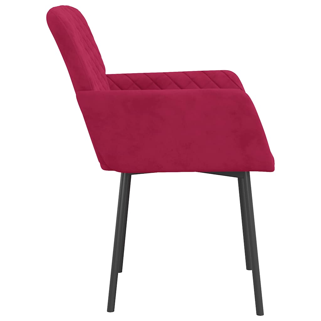 Eetkamerstoelen 2 st fluweel wijnrood is nu te koop bij PeponiXL, paradijselijk wonen!