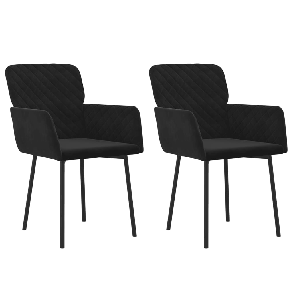 Eetkamerstoelen 2 st fluweel zwart is nu te koop bij PeponiXL, paradijselijk wonen!