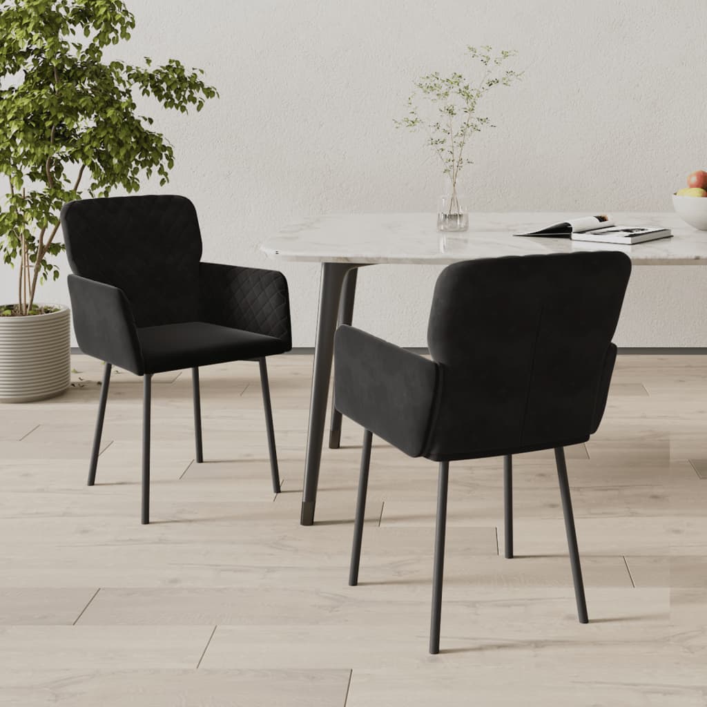 Eetkamerstoelen 2 st fluweel zwart is nu te koop bij PeponiXL, paradijselijk wonen!