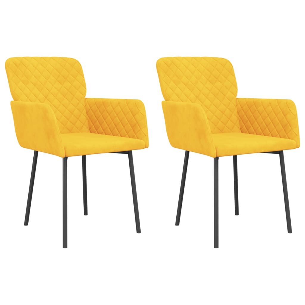 Eetkamerstoelen 2 st fluweel geel is nu te koop bij PeponiXL, paradijselijk wonen!