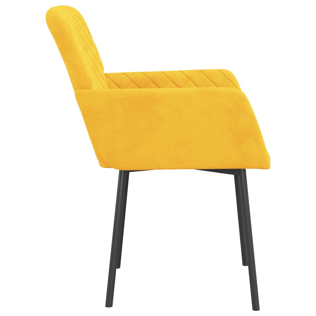 Eetkamerstoelen 2 st fluweel geel is nu te koop bij PeponiXL, paradijselijk wonen!
