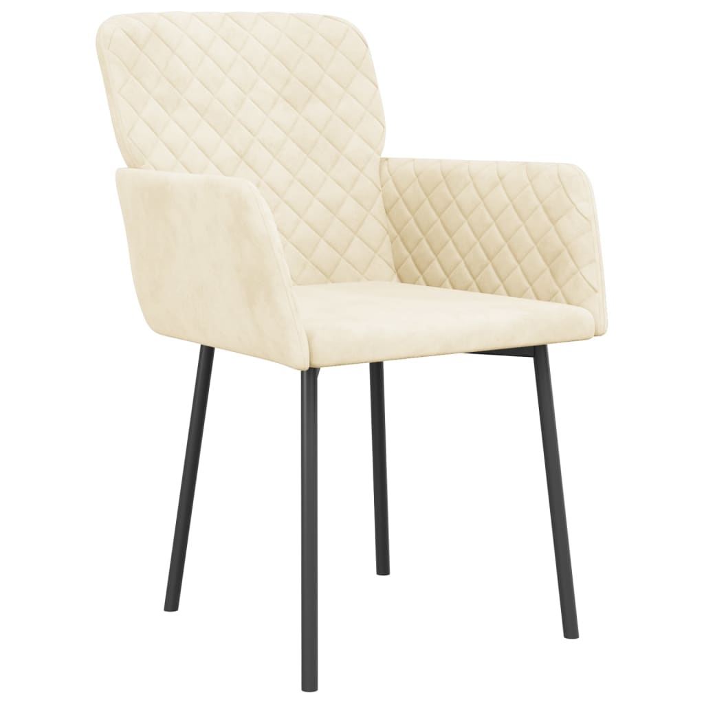 Eetkamerstoelen 2 st fluweel crèmekleurig is nu te koop bij PeponiXL, paradijselijk wonen!