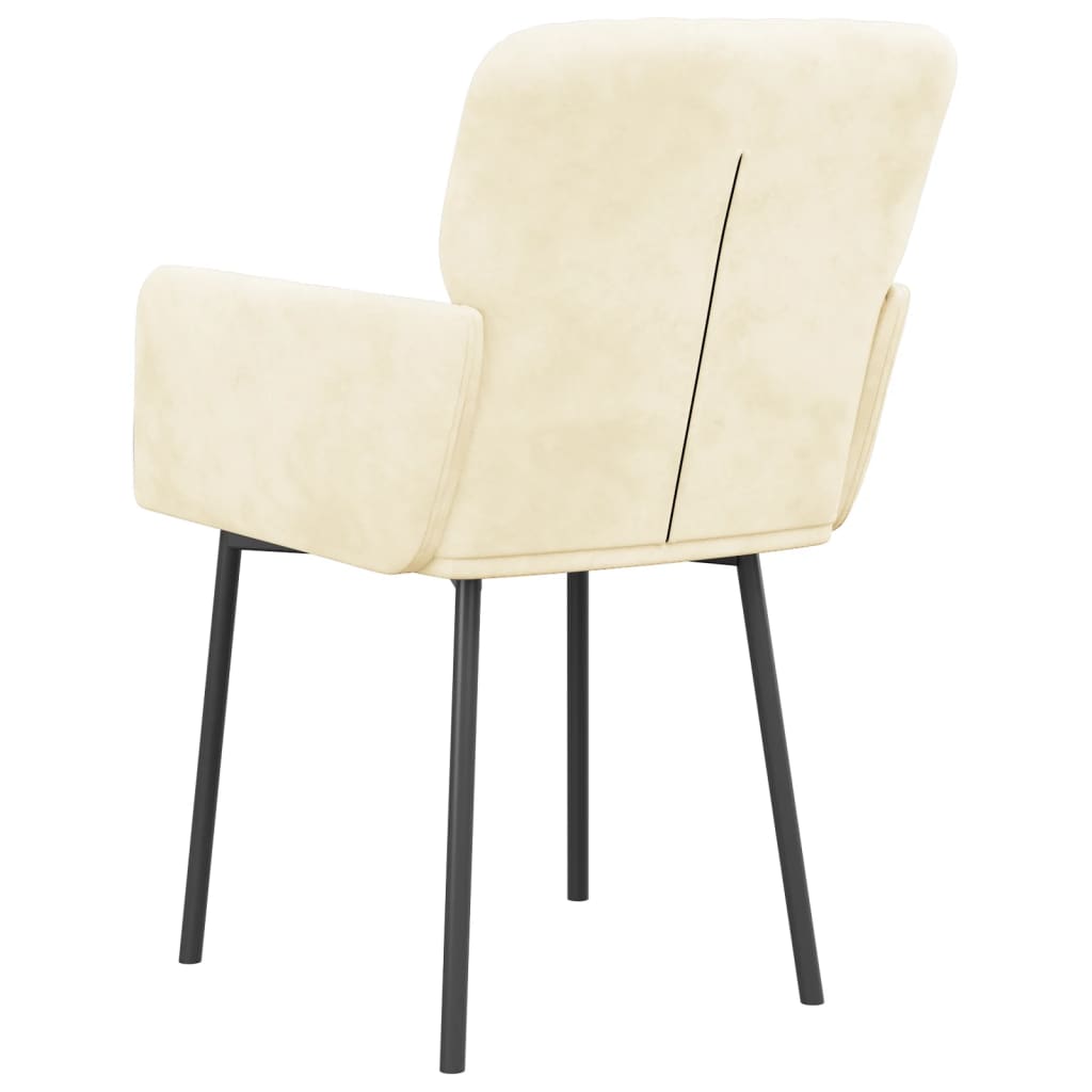 Eetkamerstoelen 2 st fluweel crèmekleurig is nu te koop bij PeponiXL, paradijselijk wonen!