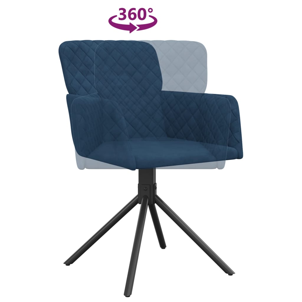 Eetkamerstoelen draaibaar 2 st fluweel blauw is nu te koop bij PeponiXL, paradijselijk wonen!