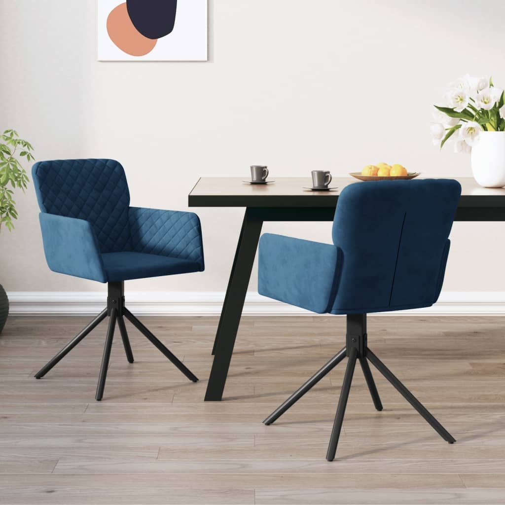 Eetkamerstoelen draaibaar 2 st fluweel blauw is nu te koop bij PeponiXL, paradijselijk wonen!