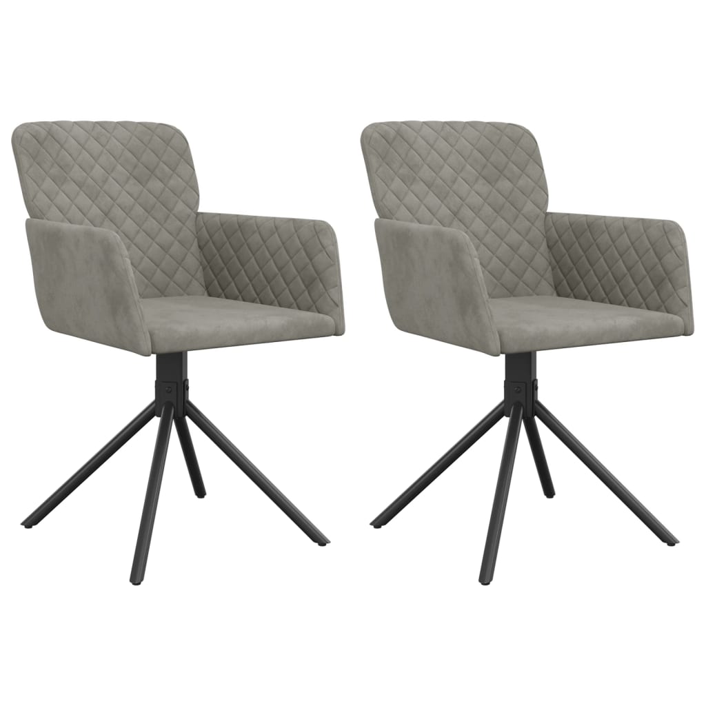 Eetkamerstoelen draaibaar 2 st fluweel lichtgrijs is nu te koop bij PeponiXL, paradijselijk wonen!