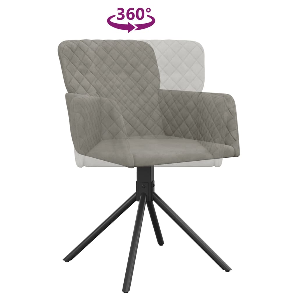 Eetkamerstoelen draaibaar 2 st fluweel lichtgrijs is nu te koop bij PeponiXL, paradijselijk wonen!
