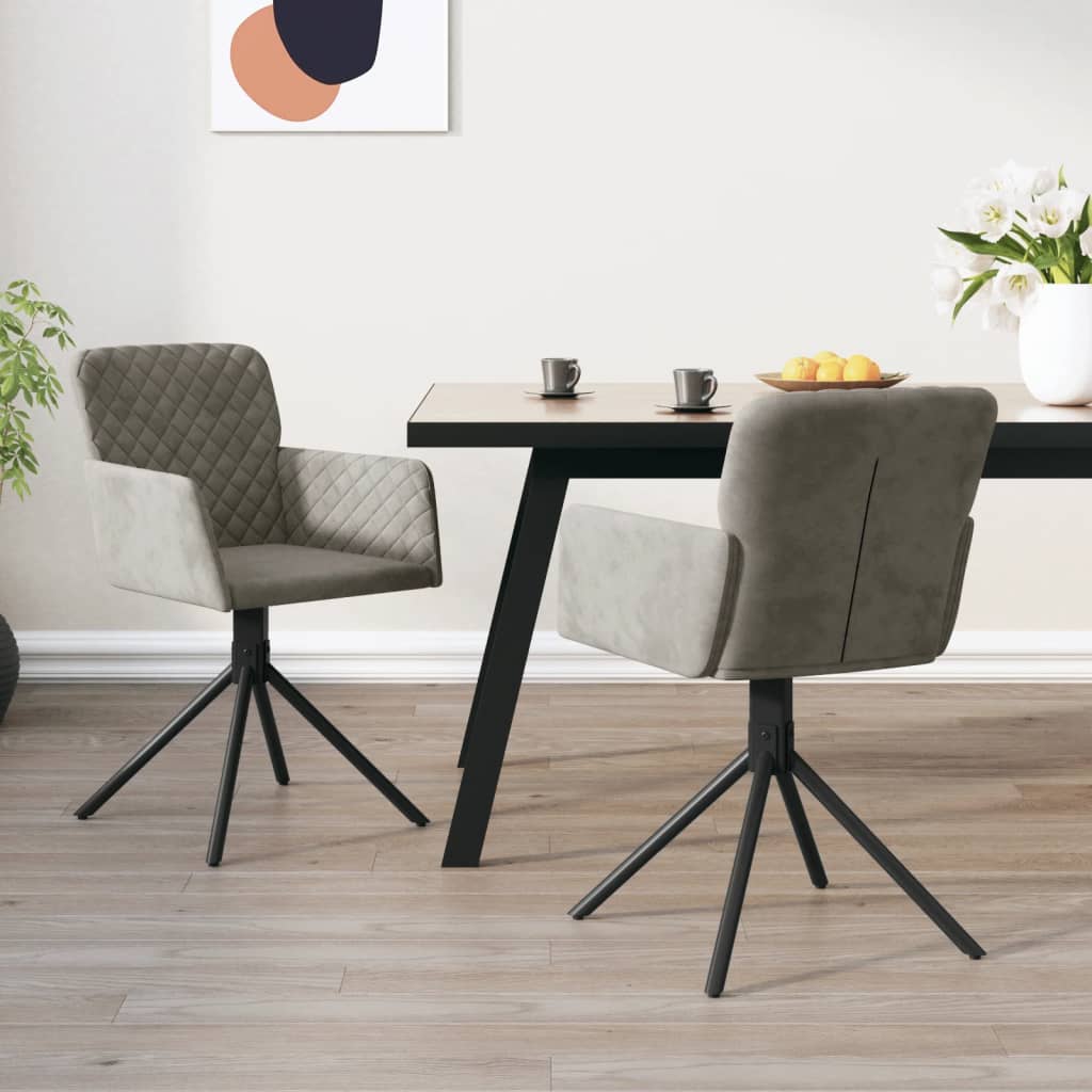 Eetkamerstoelen draaibaar 2 st fluweel lichtgrijs is nu te koop bij PeponiXL, paradijselijk wonen!