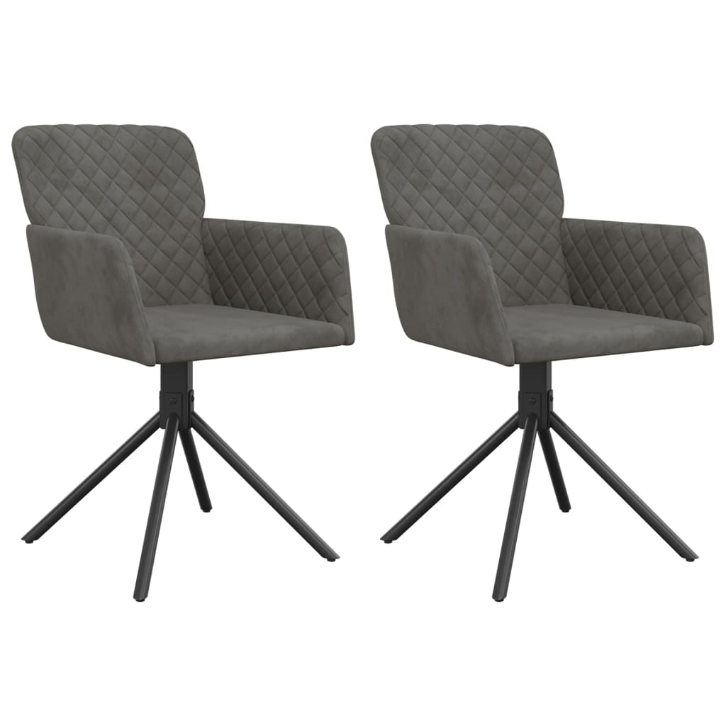 Eetkamerstoelen draaibaar 2 st fluweel donkergrijs is nu te koop bij PeponiXL, paradijselijk wonen!