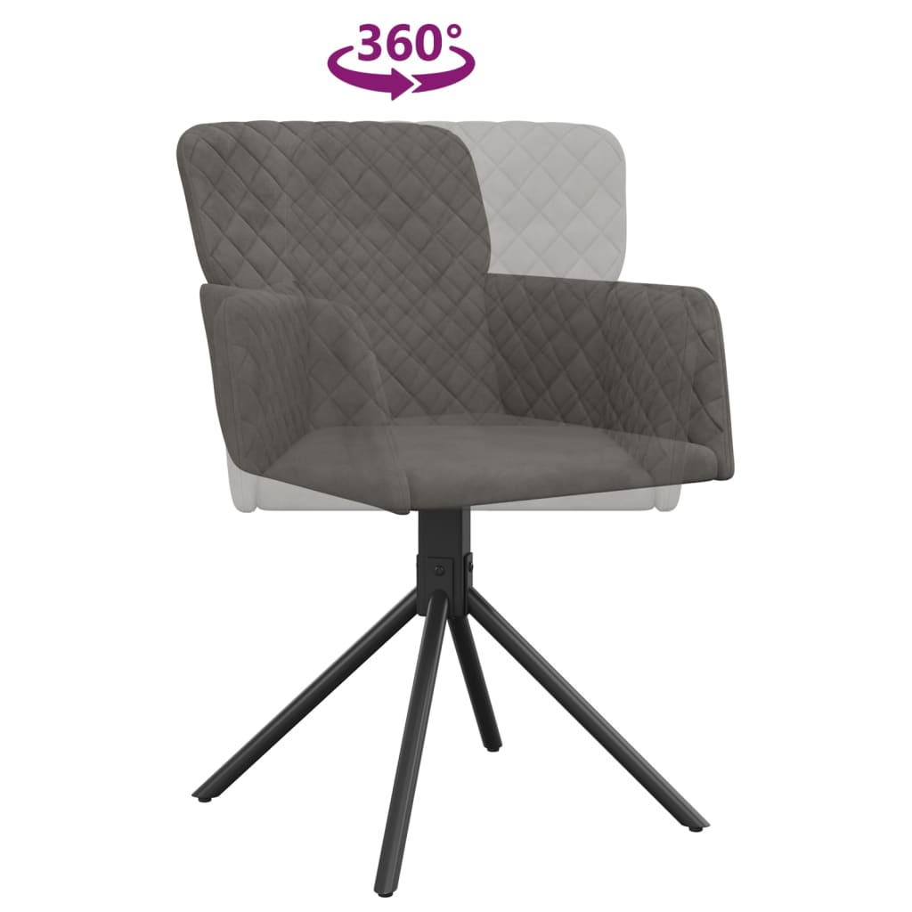 Eetkamerstoelen draaibaar 2 st fluweel donkergrijs is nu te koop bij PeponiXL, paradijselijk wonen!