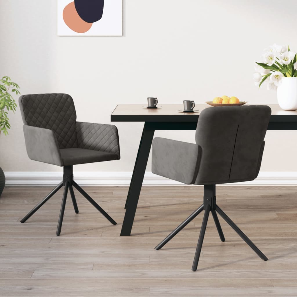Eetkamerstoelen draaibaar 2 st fluweel donkergrijs is nu te koop bij PeponiXL, paradijselijk wonen!